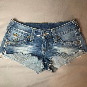 True Religion Cut Off Shorts size 26